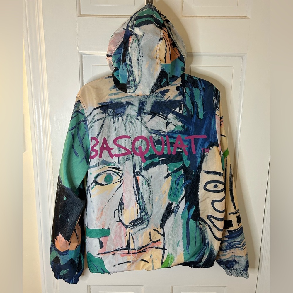 MEMBERS ONLY JEAN MICHEL BASQUIAT HOODED WINDBREAKER SIZE SMALL - Picture 11 of 12